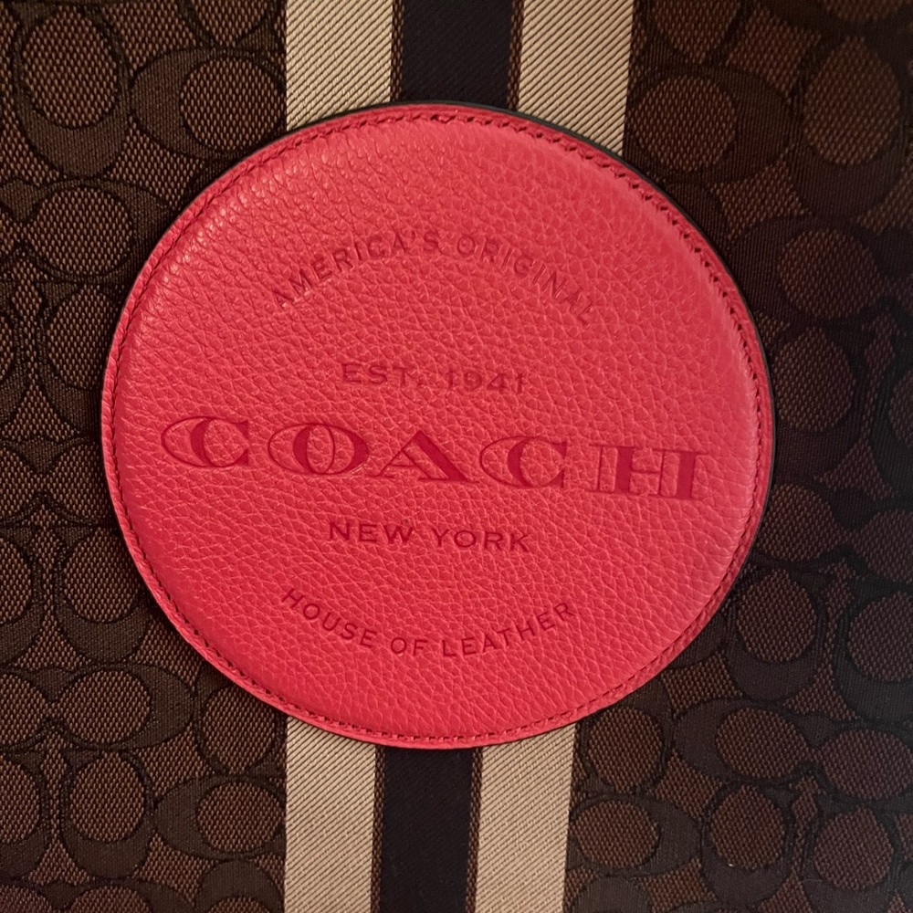 Coach Dempsey Stripe Tote - Picture 3 of 12